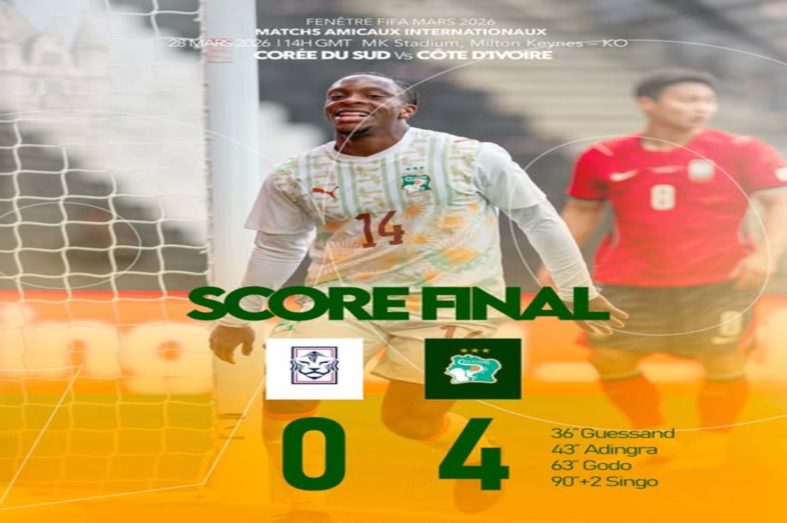 Côte d’Ivoire 4–0 South Korea: Elephants dominate in friendly match